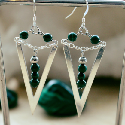 Boucles d'oreilles malachite