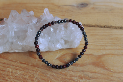 Bracelet jaspe rouge hematite