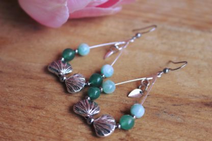 Boucles d'oreilles aventurine verte et amazonite - Eglantine – Image 2