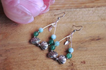 Boucles d'oreilles aventurine verte et amazonite - Eglantine – Image 3