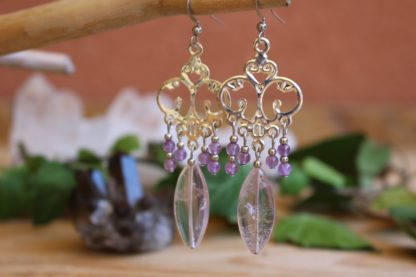 boucles d'oreilles améthyste la voie minérale lithothérapie bijoux