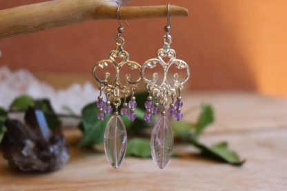 boucles d'oreilles améthyste la voie minérale lithothérapie bijoux