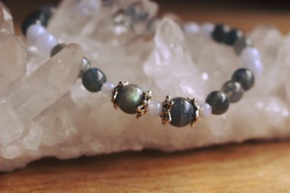 Bracelet labradorite et calcédoine bleue - Aline
