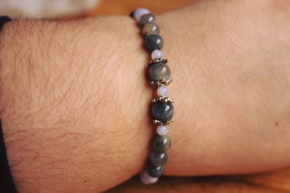 Bracelet labradorite et calcédoine bleue - Aline – Image 3