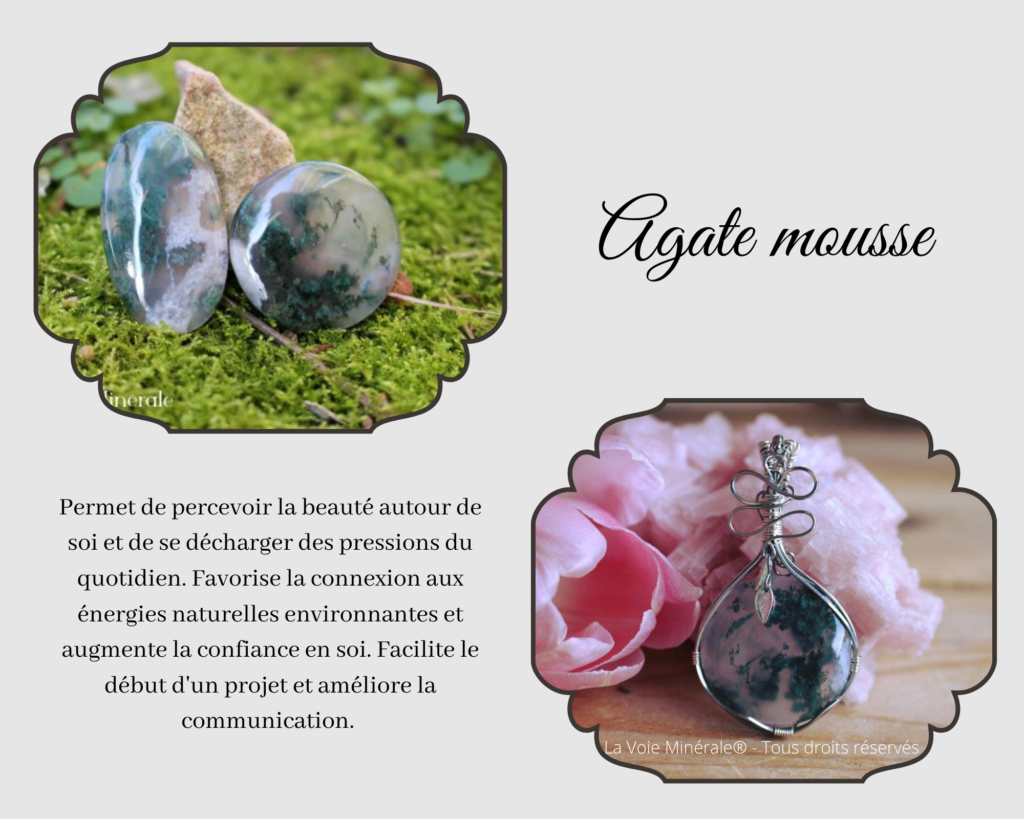 Propriétés vertus lithothérapie agate mousse