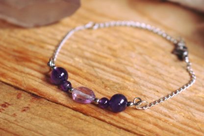 Bracelet améthyste pierres naturelles lithothérapie bijoux artisanaux fait main en france cadeau femme