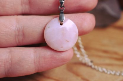 pendentif opale rose pérou lithothérapie pierre naturelle bijoux fait main en france artisanal cadeau femme