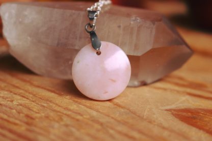 pendentif opale rose pérou lithothérapie pierre naturelle bijoux fait main en france artisanal cadeau femme