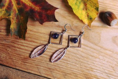 boucles d'oreilles en améthhyste fait main fait en france artisan lithothérapie pierres naturelles cadeau femme