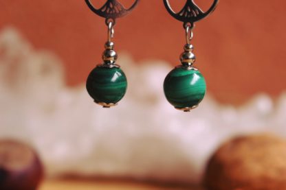 Boucles d'oreilles malachite - Image 4