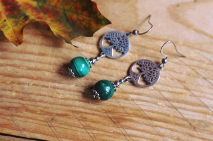 Boucles d'oreilles malachite - Image 2
