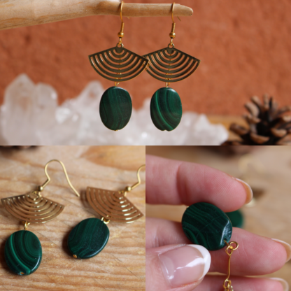 Boucles d'oreilles malachite