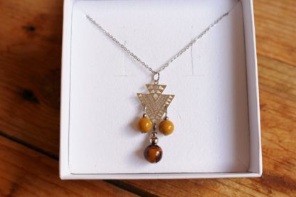 Collier en jaspe mookaite pierre naturelle authentique lithothérapie création française fait main artisanal cadeau femme