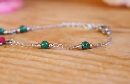 Bracelet en malachite pierres naturelles bijoux lithothérapie bien-être fait main artisanal cadeau femme