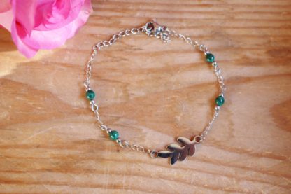 Bracelet en malachite pierres naturelles bijoux lithothérapie bien-être fait main artisanal cadeau femme