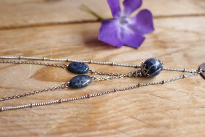 collier amovible 2 en 1 3 en 1 en sodalite pierres naturelles lithothérapie fait main fabriqué en france cadeau fête des mères 2021