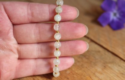Bracelet en préhnite pierres naturelles lithothérapie bijoux fait main fabriqué en france artisanat cadeau femme Besançon
