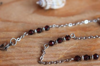 Chaîne de cheville pierres naturelles lithothérapie fait main bijoux artisanaux fabriqué en france cadeau femme