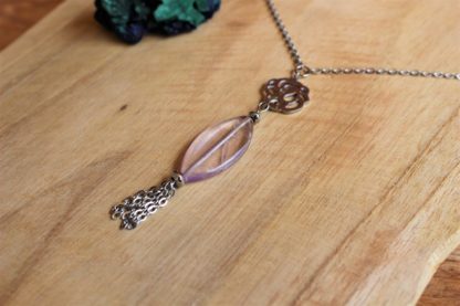 Collier en améthyste pierres naturelles bijoux artisanaux lithothérapie cadeau femme
