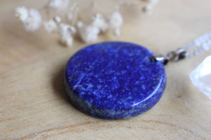 pendentif en lapis-lazuli pierre naturelle lithothérapie bijoux fait main made in france handmade collier la voie minérale cadeau femme