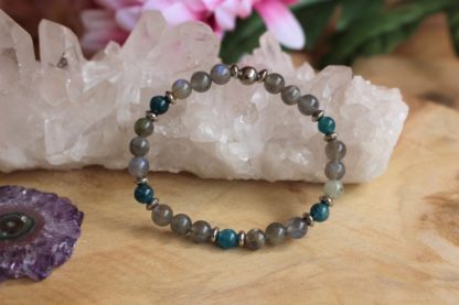 bracelet en labradorite et apatite bleue