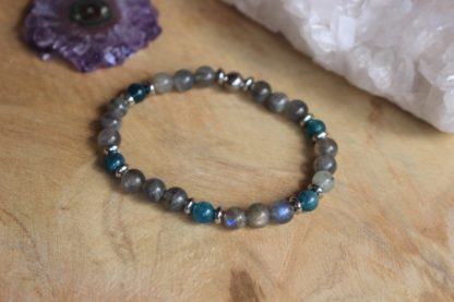 bracelet en labradorite et apatite bleue