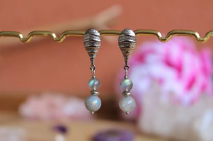 Boucles d'oreilles en labradorite (réservées) – Image 2