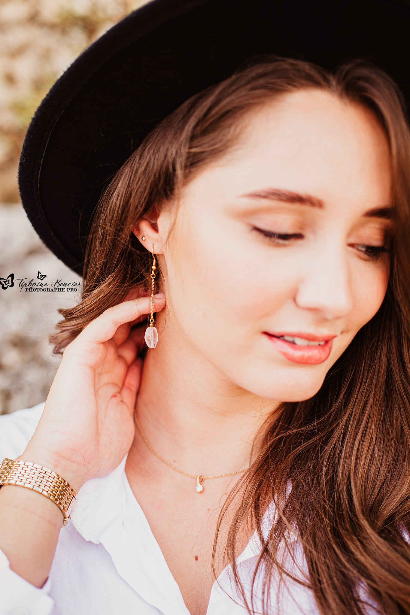 boucles d'oreilles asymétriques quartz rose lithothérapie photographe professionnelle