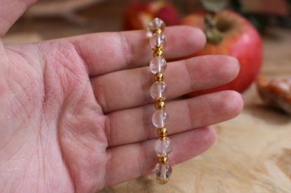 bracelet en cristal de roche lithothérapie bijoux pierres véritables et naturelles