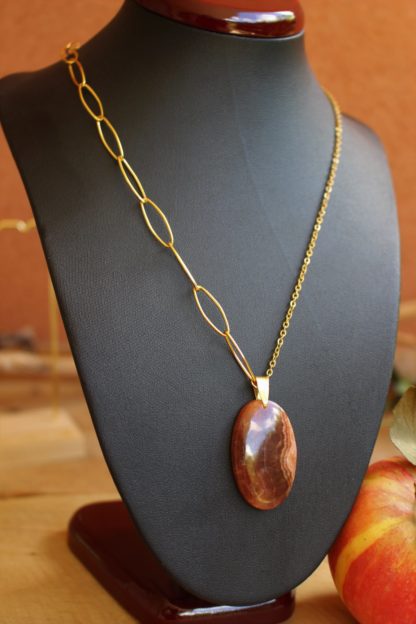 Collier asymétrique en rhodochrosite (réservé) - Image 3