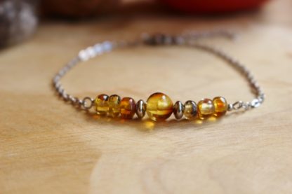 bracelet en ambre lithothérapie bijoux pierres véritables et naturelles