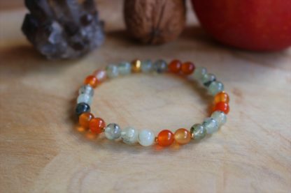 Bracelet prehnite et cornaline (réservé) – Image 2
