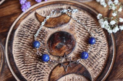 bracelet en lapis-lazuli bijoux pierres naturelles lithothérapie cadeau femme