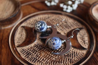 boucles d'oreilles en sodalite bijoux pierres naturelles lithothérapie cadeau femme