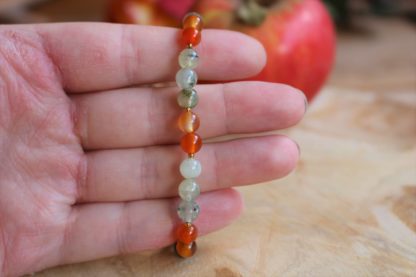 Bracelet prehnite et cornaline (réservé) – Image 3