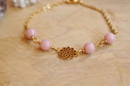 Bracelet en opale rose