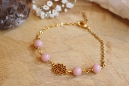 Bracelet en opale rose