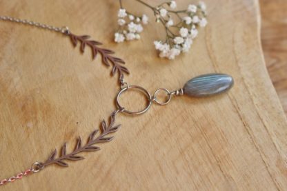 Collier en labradorite pierres naturelles bijoux artisanaux lithothérapie cadeau femme