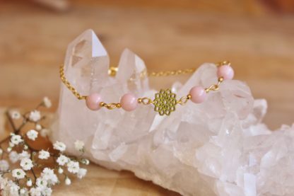 Bracelet en opale rose