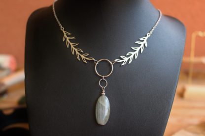 Collier en labradorite pierres naturelles bijoux artisanaux lithothérapie cadeau femme