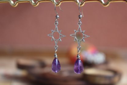 Boucles d'oreilles en améthyste - Guidance sacrée - Image 2