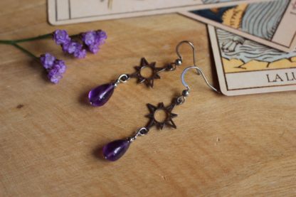 Boucles d'oreilles en améthyste - Guidance sacrée - Image 5