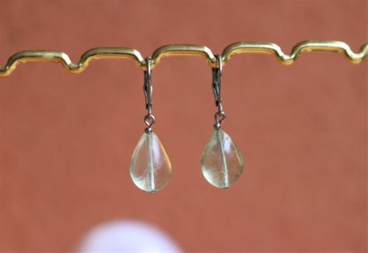 boucles d'oreilles en fluorite lithothérapie bijoux pierres véritables et naturelles