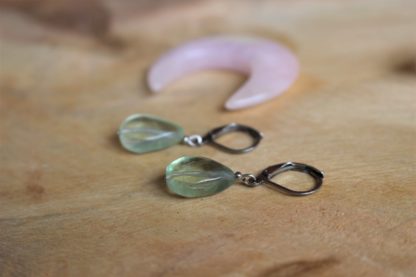 boucles d'oreilles en fluorite lithothérapie bijoux pierres véritables et naturelles