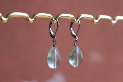 boucles d'oreilles en fluorite lithothérapie bijoux pierres véritables et naturelles