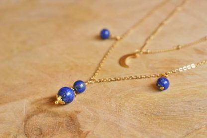 Collier en lapis-lazuli pierres naturelles bijoux artisanaux lithothérapie cadeau femme(1)