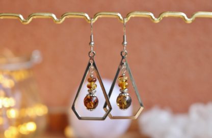 boucles d'oreilles en ambre lithothérapie bijoux pierres véritables et naturelles