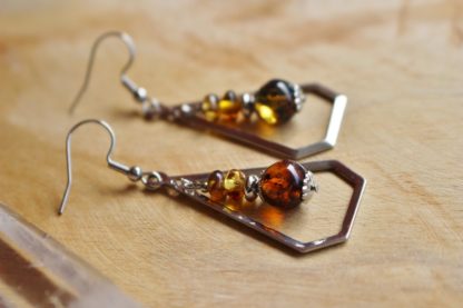 boucles d'oreilles en ambre lithothérapie bijoux pierres véritables et naturelles