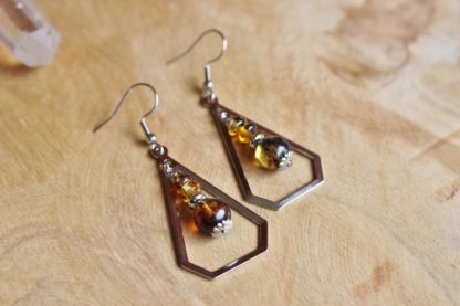 boucles d'oreilles en ambre lithothérapie bijoux pierres véritables et naturelles