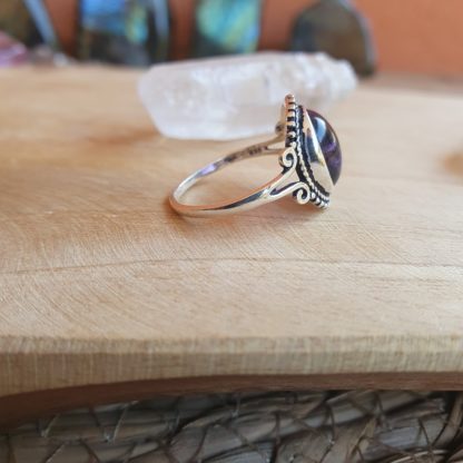 Bague en améthyste argent 925 pierre naturelle bijoux lithothérapie